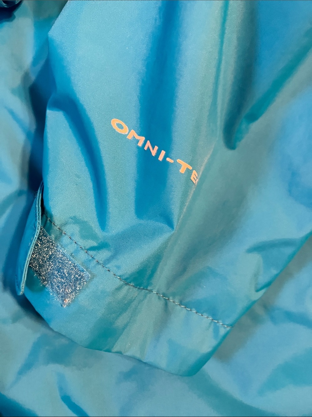 Columbia Bright Blue Hooded Rain Jacket Omni tech women’s XL - Picture 3 of 10